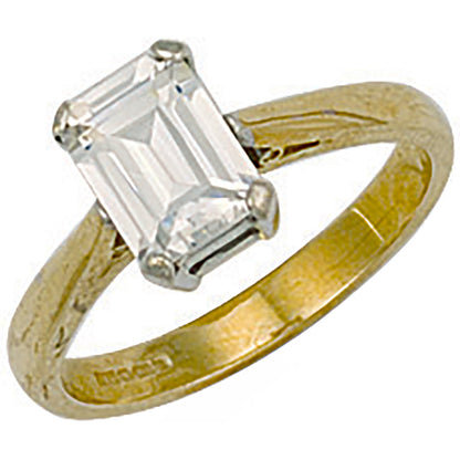 Yellow Gold Fancy Cubic Zirconia Ring