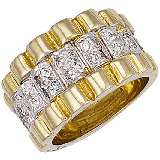 Yellow Gold Gents Cubic Zirconia Ring