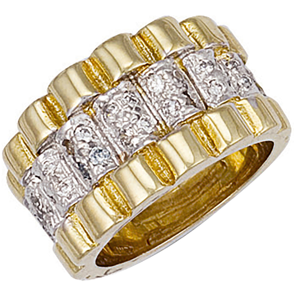 Yellow Gold Gents Cubic Zirconia Ring