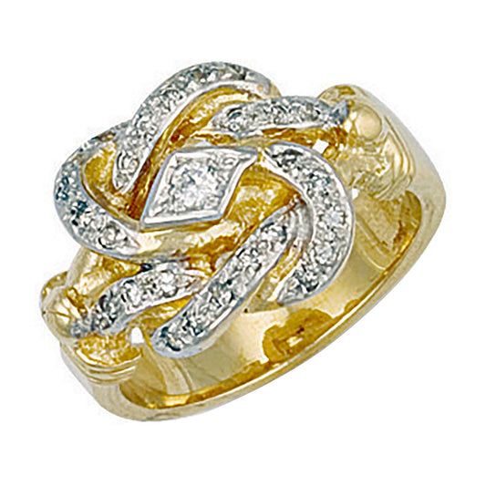 Yellow Gold Cubic Zirconia Knot Ring