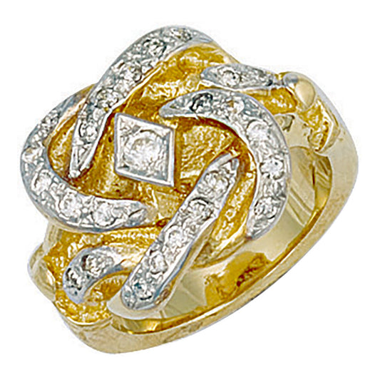 Yellow Gold Cubic Zirconia Knot Ring