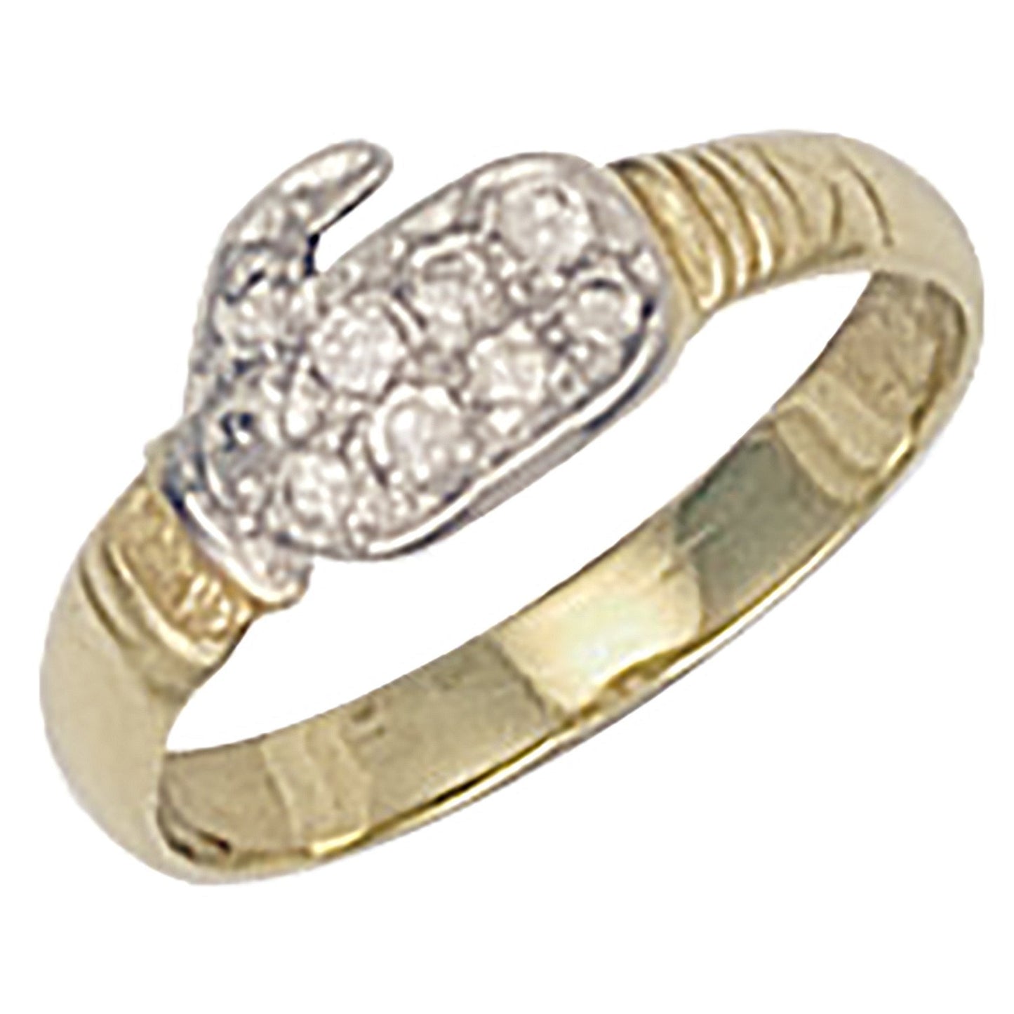 Yellow Gold Cubic Zirconia Baby Boxing Glove Ring
