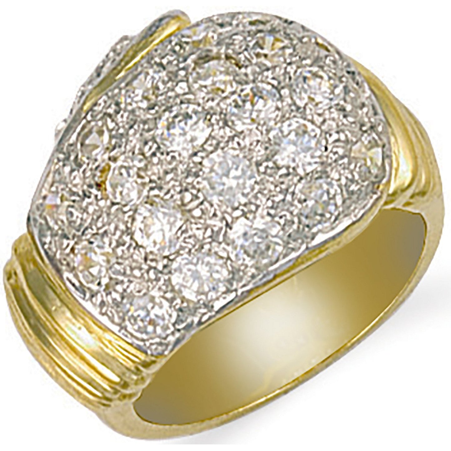 Yellow Gold Cubic Zirconia Boxing Glove Ring