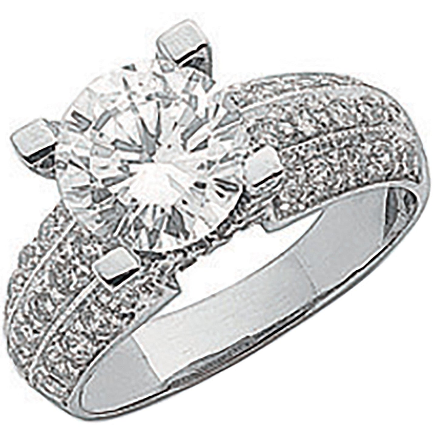 White Gold Fancy Cubic Zirconia Ring