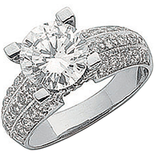 White Gold Fancy Cubic Zirconia Ring