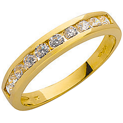 Yellow Gold Cubic Zirconia Eternity Ring