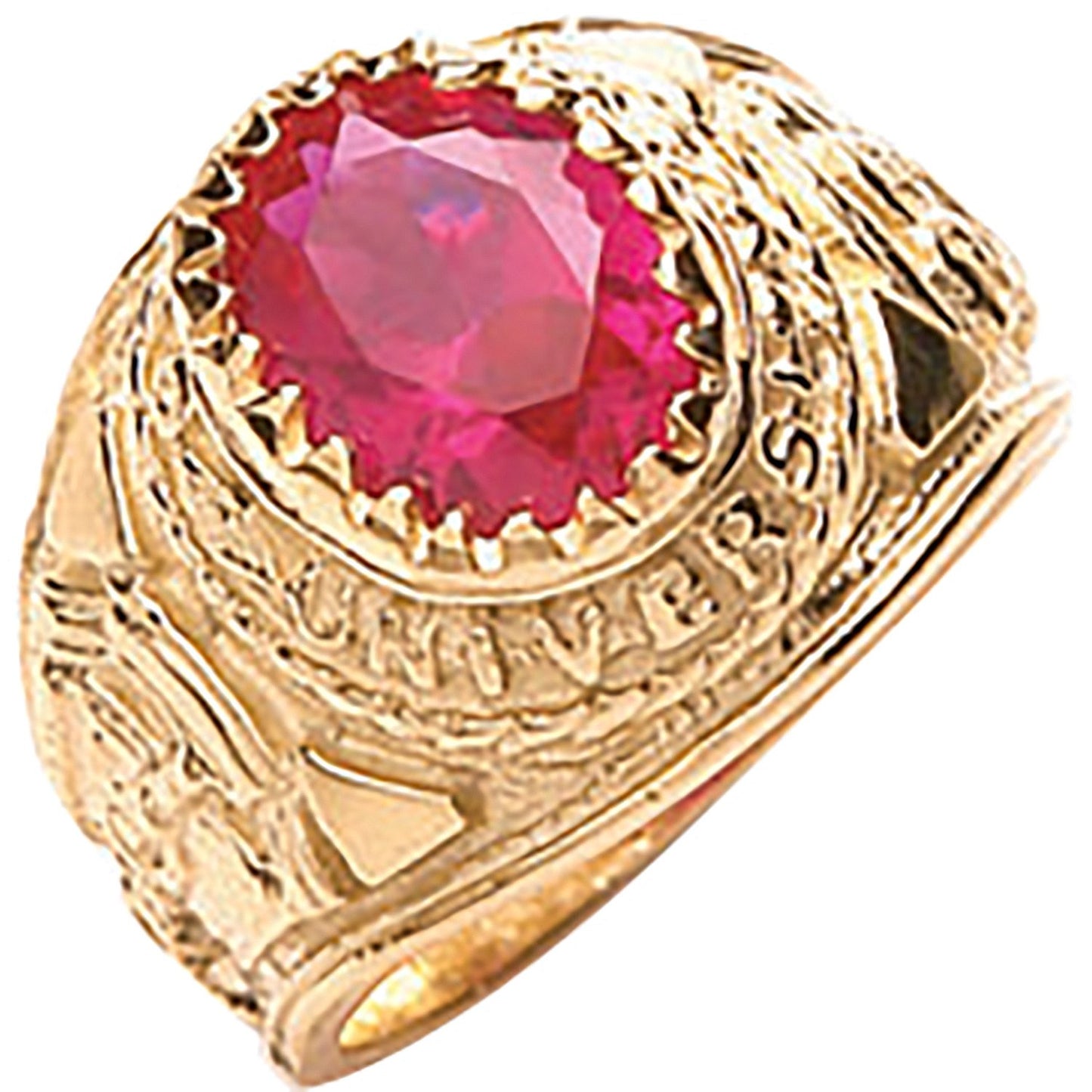 Yellow Gold Red Cubic Zirconia Baby Collage Ring