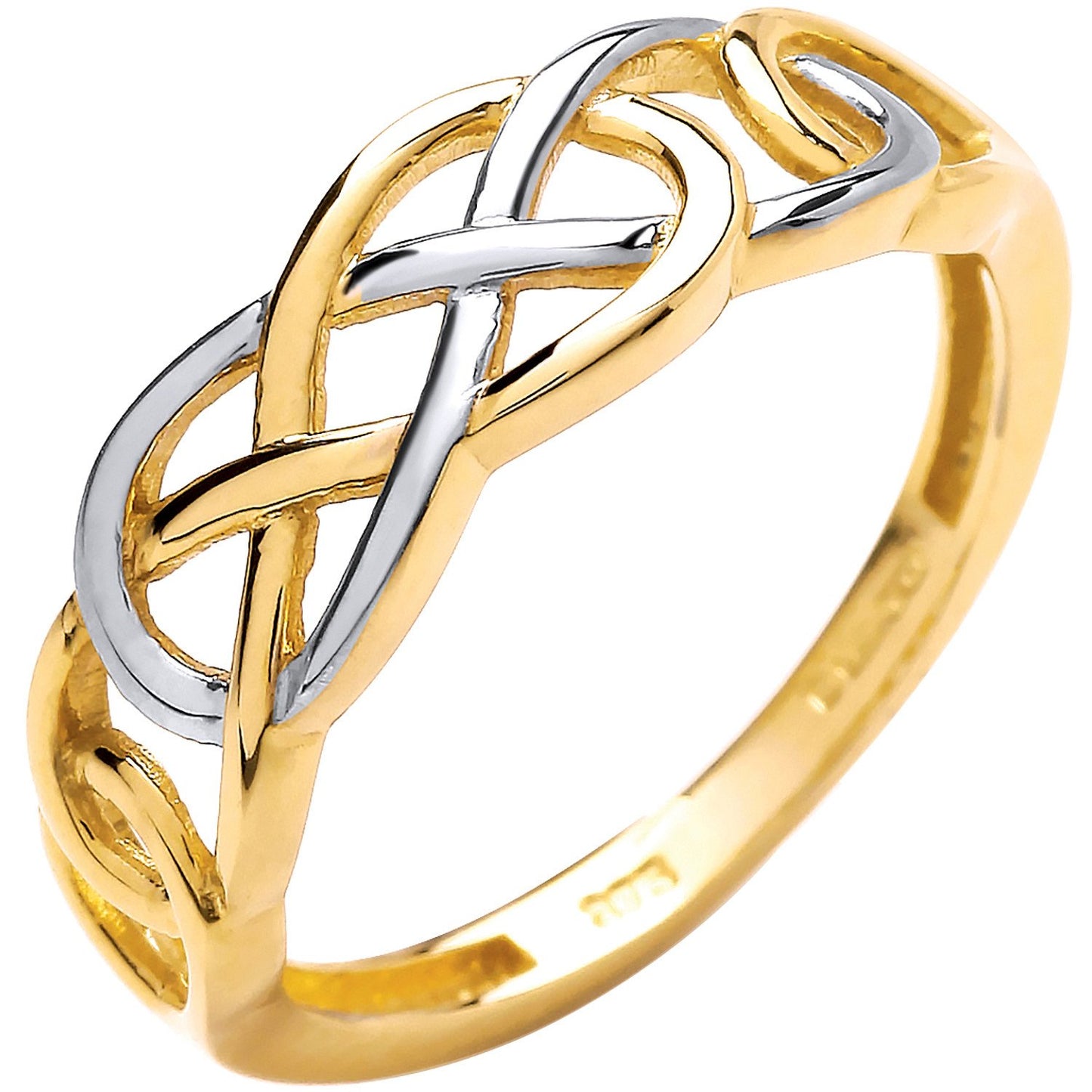 2 Colour Yellow/white Celtic Ring