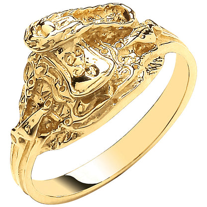 Yellow Gold Saddle Baby Ring – product view