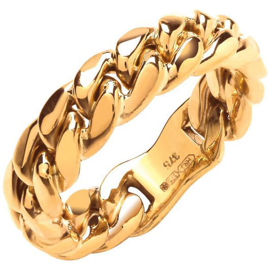 Yellow Gold Curb Link Gents Ring