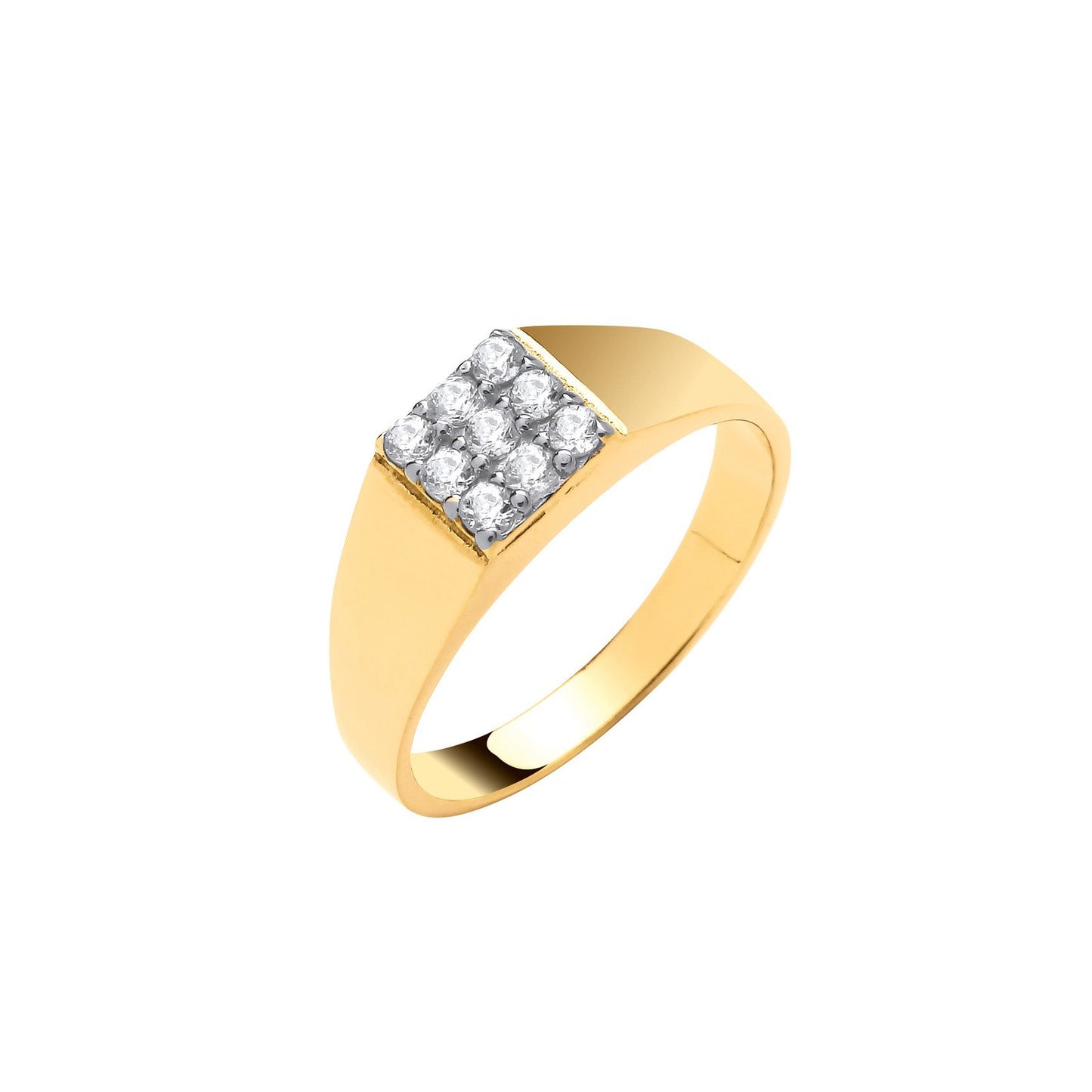 Yellow Gold Square Top Cubic Zirconia Baby/child Ring