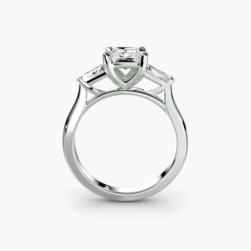 Anello di fidanzamento a tre pietre con baguette laterali da 0,50-3,00 ct e pietre laterali da 0,60 ct per donna | Imperial Timeguette Side Stones) 2