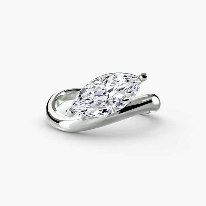 Wave Engagement Ring 0.50ct–3.00ct with 4.80mm Band in Nature-Inspired Wedding Style for Women | Imperial Time UK Ltd