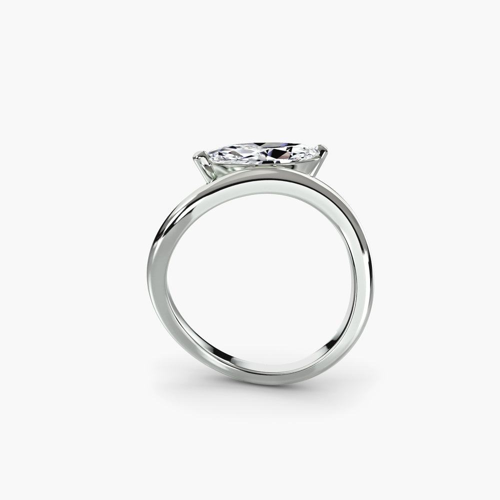 Anello di fidanzamento Wave 0.50ct–3.00ct con fascia da 4.80mm in stile nuziale ispirato alla natura per donna | Imperial Time UK Ltd