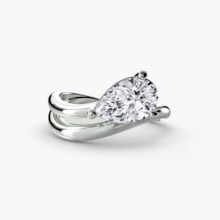 Wave Engagement Ring 0.50ct–3.00ct with 2.30mm Band and Pear Shape for Women in Nature Wedding Style | Imperial Time