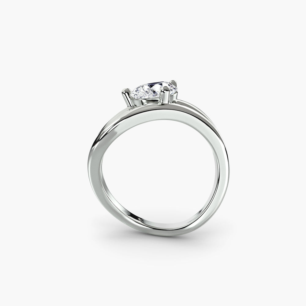 Anello di fidanzamento Wave da 0,50-3,00 carati con fascia da 2,30 mm da donna in stile classico Nature | Imperial Time