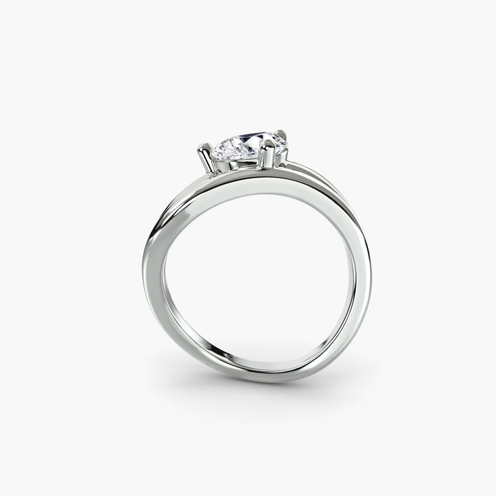 Wave Engagement Ring 0.50ct–3.00ct with 2.30mm Band for Women in Nature Classic Wedding Style | Imperial Time