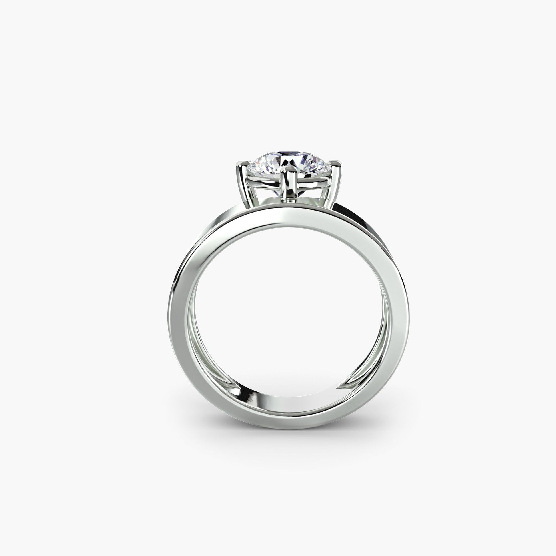 Wide Band Solitaire - Fine Ring - Certified Authentic - Swiss Made - UK Stock - Insured Deliv – Luxury Jewellery by Im