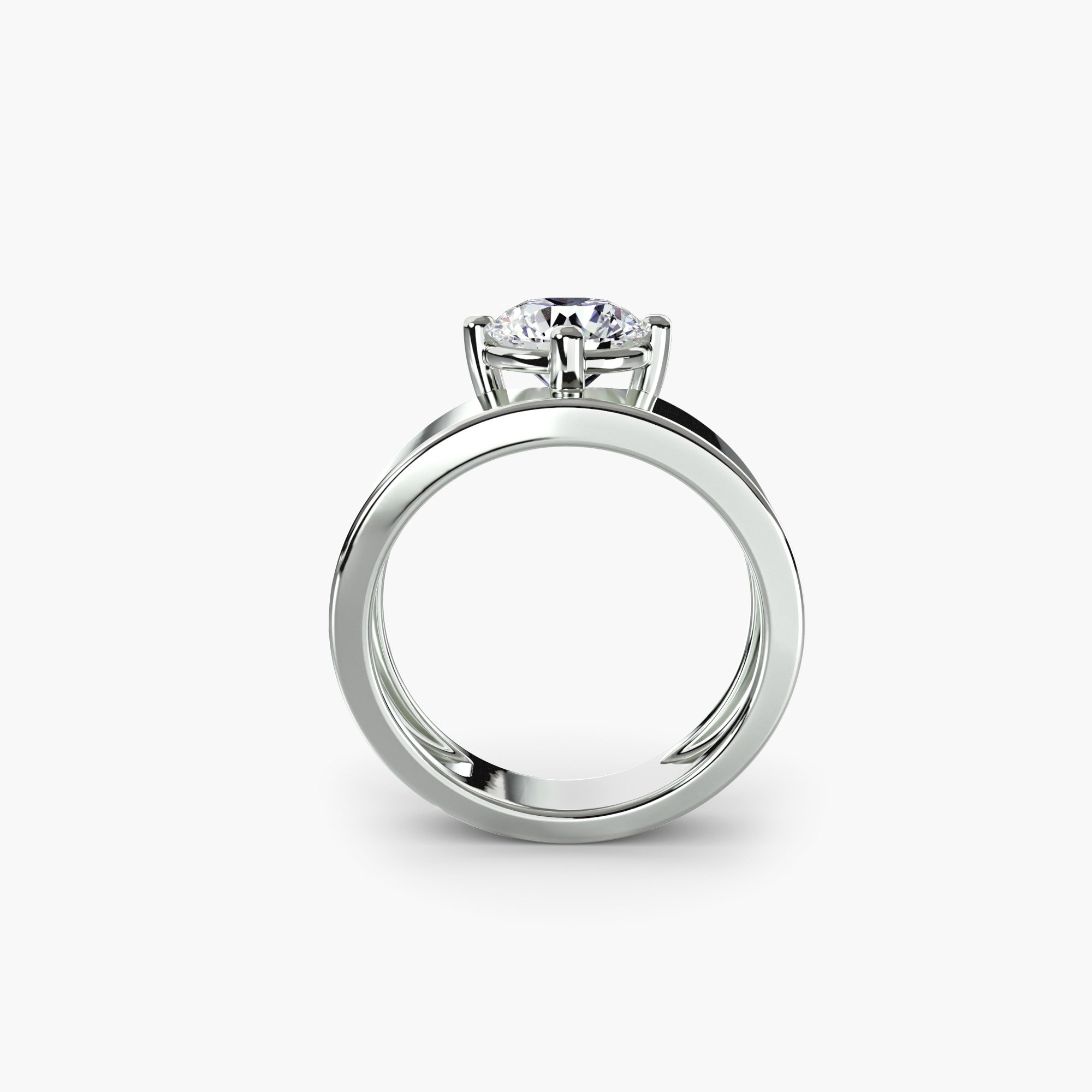 Wide Band Solitaire - Fine Ring - Certified Authentic - Swiss Made - UK Stock - Insured Deliv – Luxury Jewellery by Im