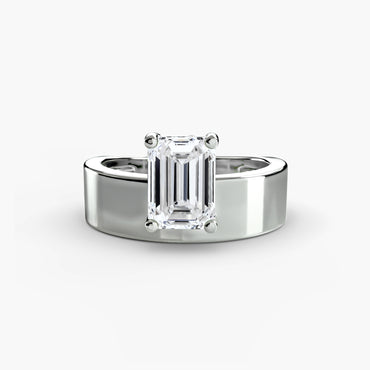 Wide Band Solitaire - Vintage engagement & wedding ring for women with 0.50ct-3.00ct stone options | Imperial Time UK Ltd