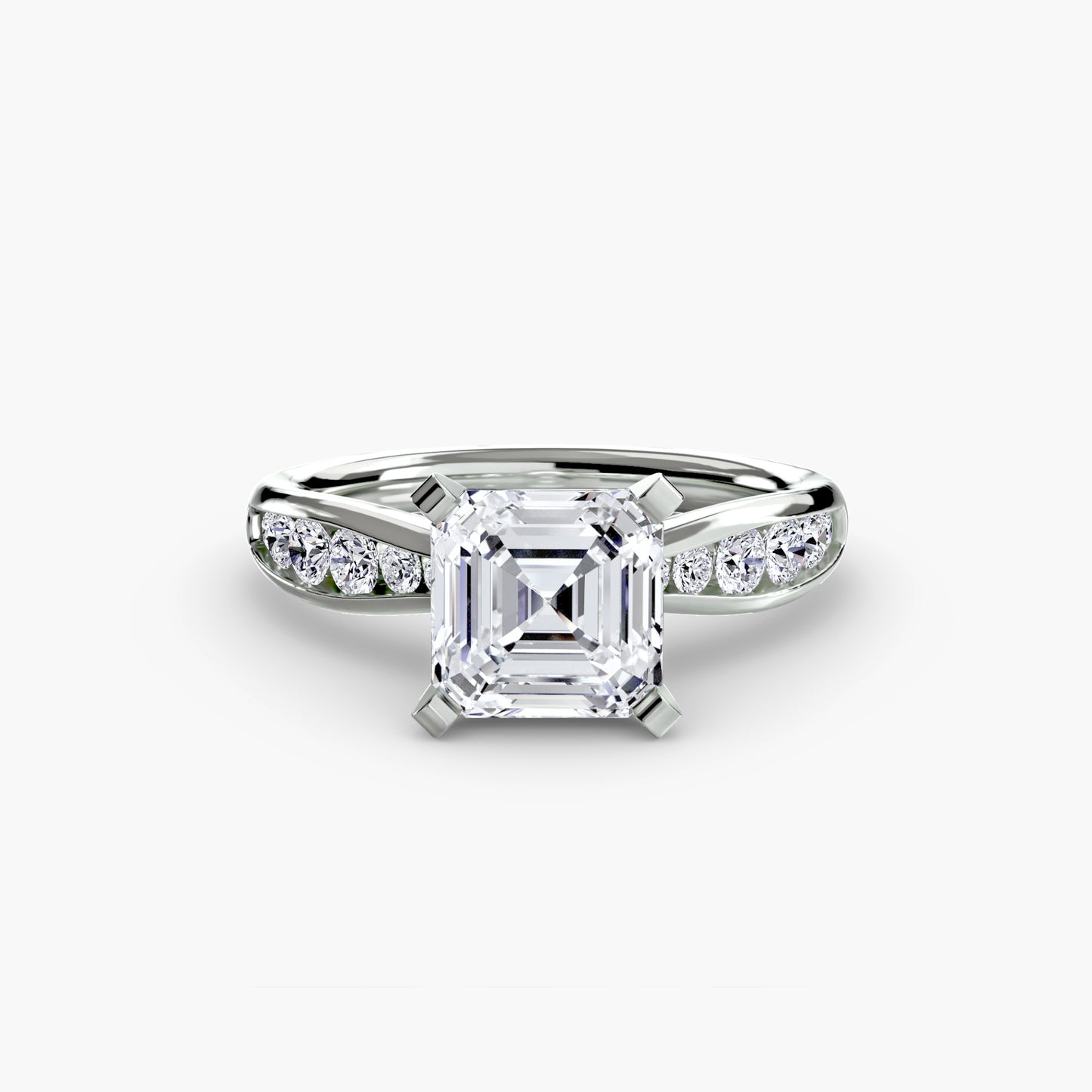 Solitaire Pavé Diamond-Band Ring 0.50ct–3.00ct with 0.31ct Side Stones for Women in Classic Wedding Style | Imperial Time