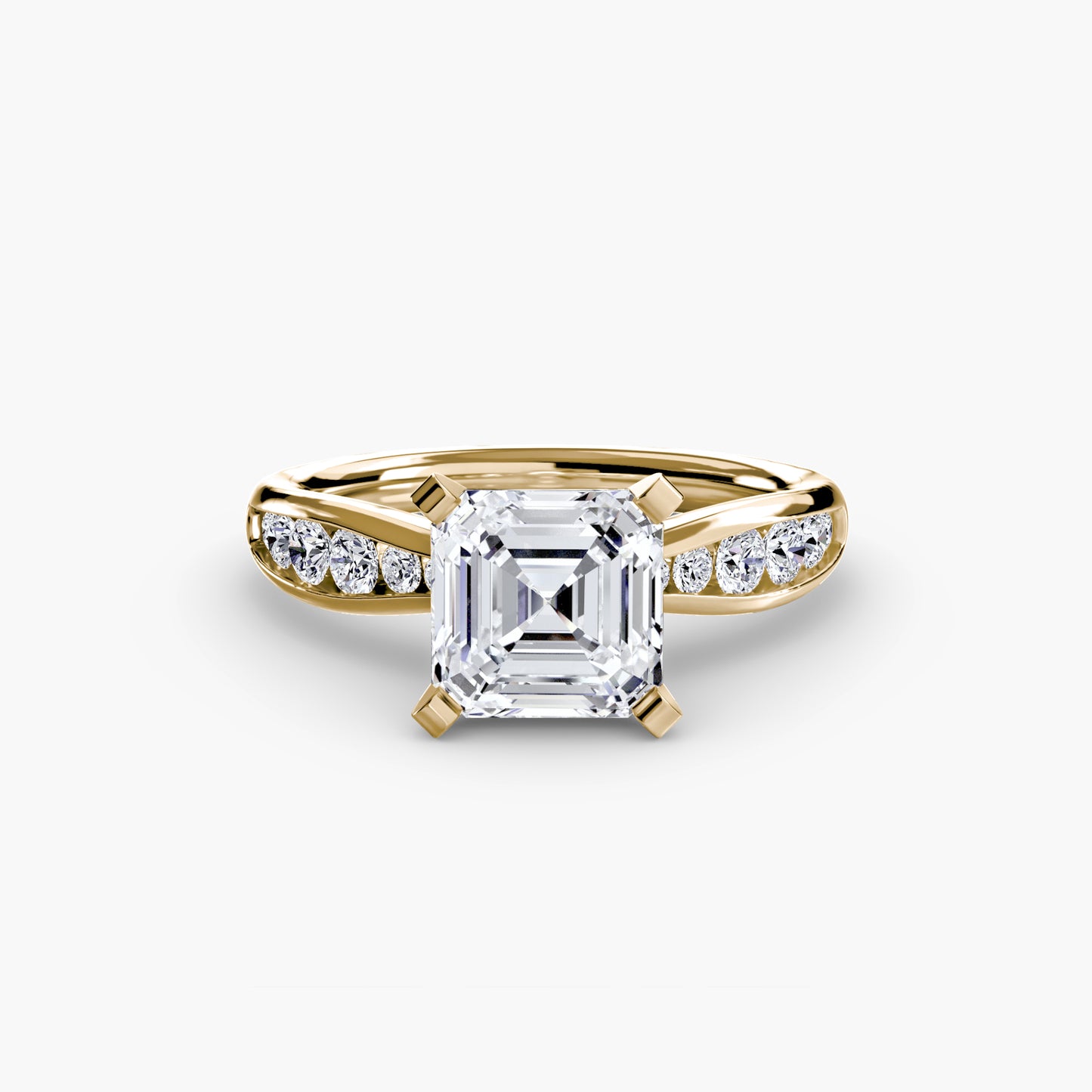 Solitaire Pavé Diamond-Band Ring 0.50ct–3.00ct with 0.31ct Side Stones for Women in Classic Wedding Style | Imperial Time