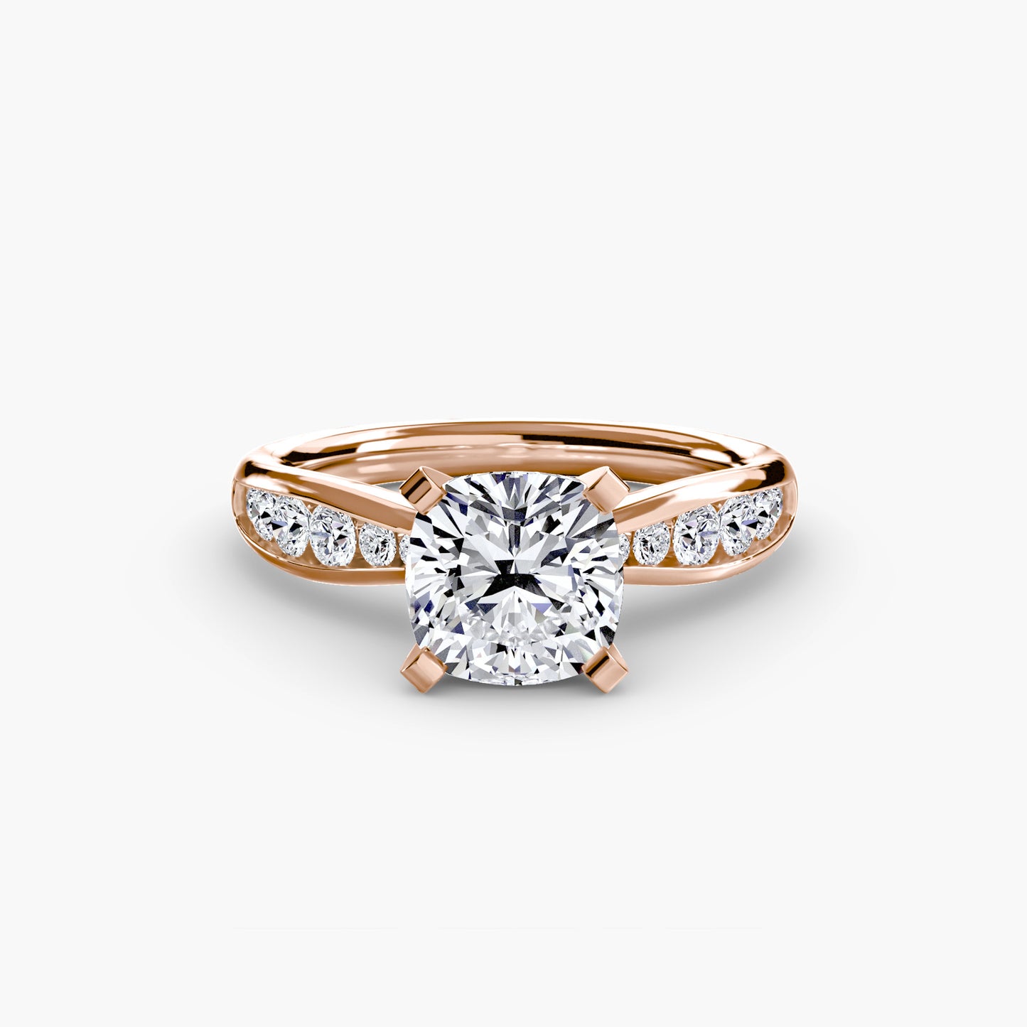 Solitaire Pavé Diamond-Band Ring 0.50ct–3.00ct with 0.31ct Side Stones for Women in Classic Wedding Style | Imperial Time
