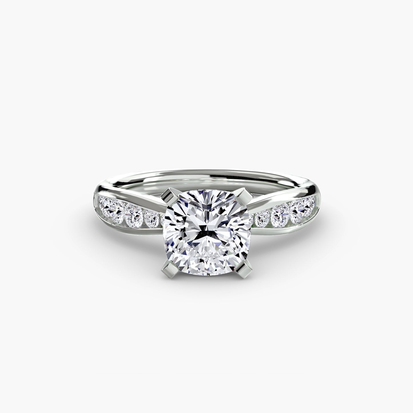 Solitaire Pavé Diamond-Band Ring 0.50ct–3.00ct with 0.31ct Side Stones for Women in Classic Wedding Style | Imperial Time