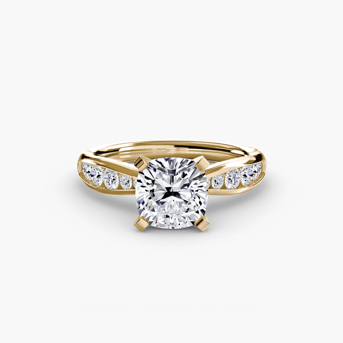 Solitaire Pavé Diamond-Band Ring 0.50ct–3.00ct with 0.31ct Side Stones for Women in Classic Wedding Style | Imperial Time