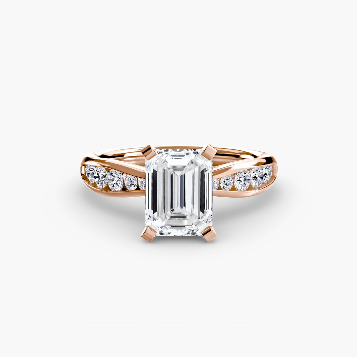 Solitaire Pavé Diamond-Band Ring 0.50ct–3.00ct with 0.31ct Side Stones for Women in Classic Wedding Style | Imperial Time