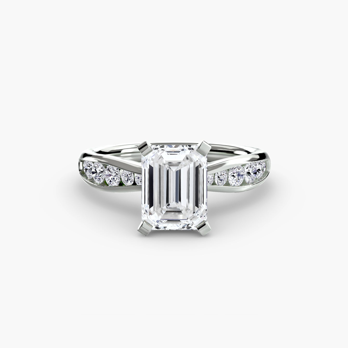 Solitaire Pavé Diamond-Band Ring 0.50ct–3.00ct with 0.31ct Side Stones for Women in Classic Wedding Style | Imperial Time