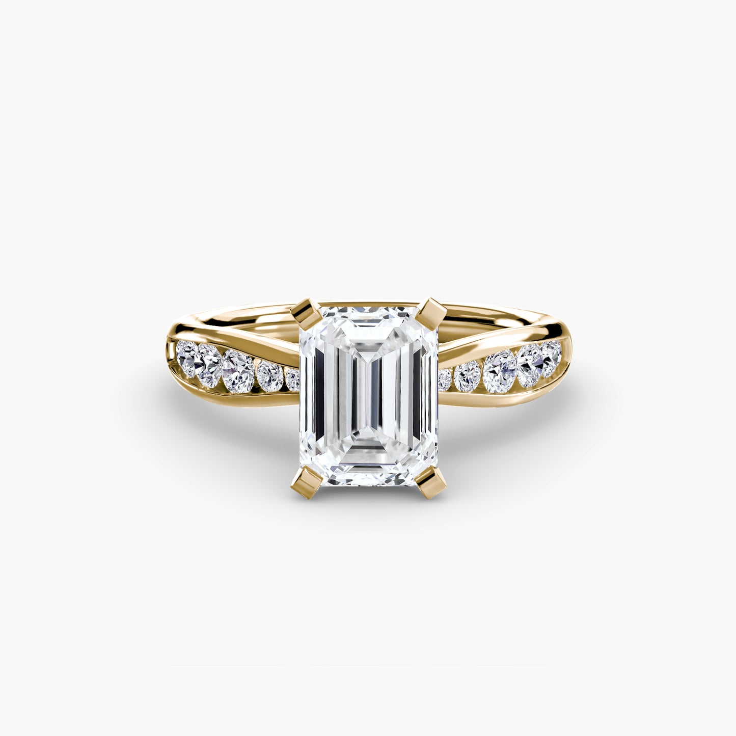 Solitaire Pavé Diamond-Band Ring 0.50ct–3.00ct with 0.31ct Side Stones for Women in Classic Wedding Style | Imperial Time