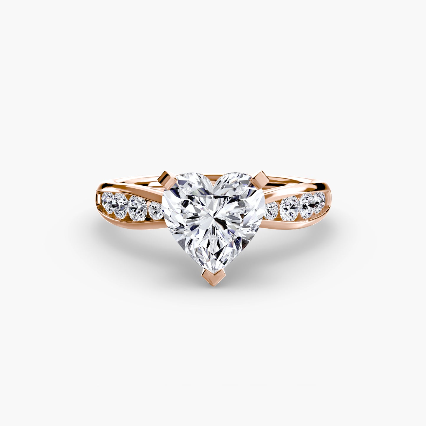 Solitaire Pavé Diamond-Band Ring 0.50ct–3.00ct with 0.31ct Side Stones for Women in Classic Wedding Style | Imperial Time