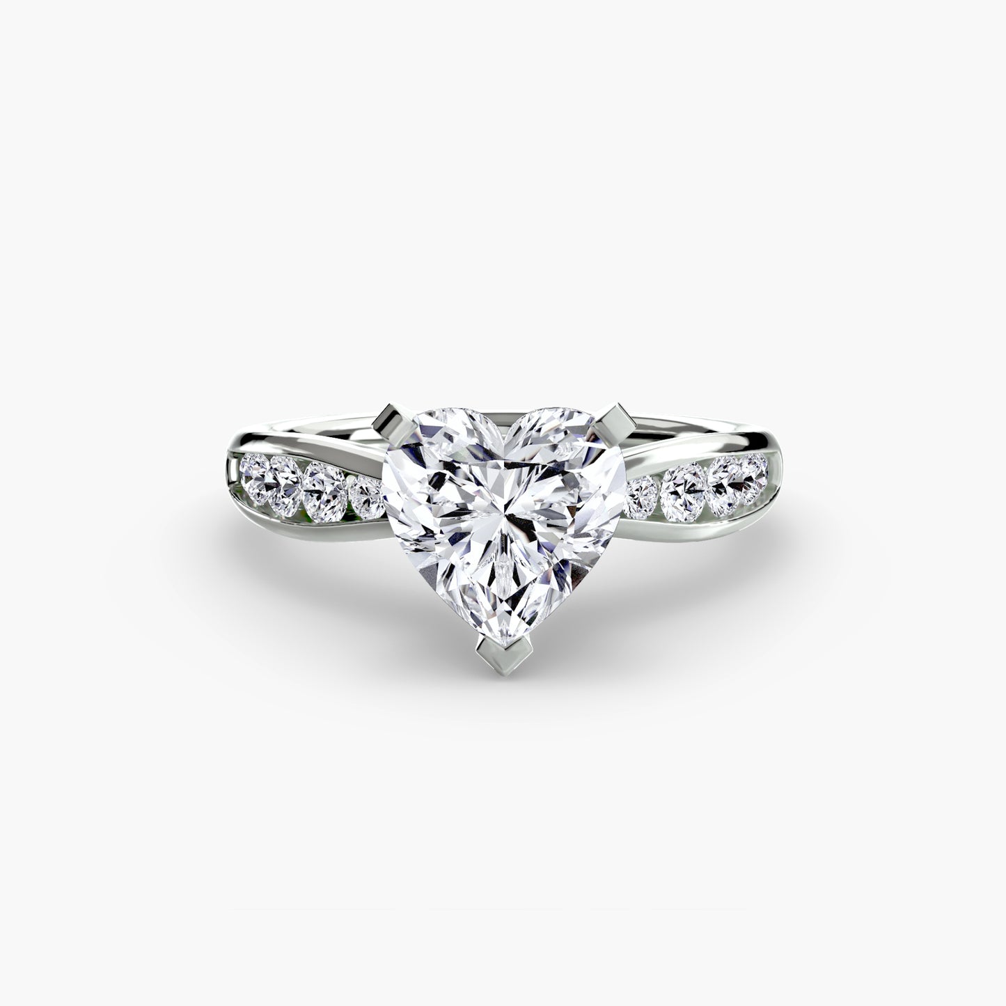 Solitaire Pavé Diamond-Band Ring 0.50ct–3.00ct with 0.31ct Side Stones for Women in Classic Wedding Style | Imperial Time