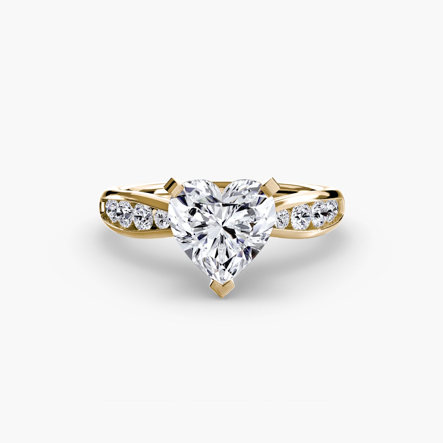 Solitaire Pavé Diamond-Band Ring 0.50ct–3.00ct with 0.31ct Side Stones for Women in Classic Wedding Style | Imperial Time