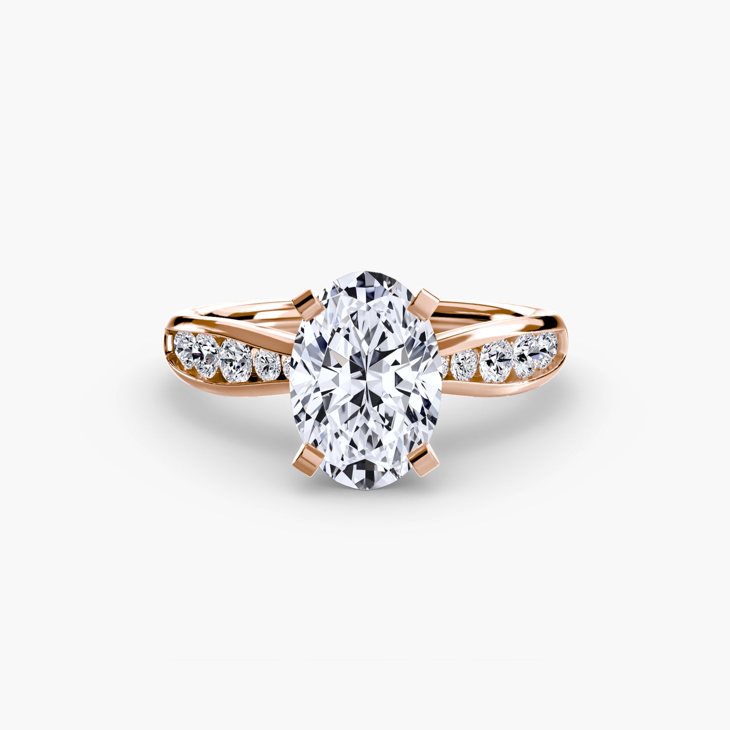 Solitaire Pavé Diamond-Band Ring 0.50ct–3.00ct with 0.31ct Side Stones for Women in Classic Wedding Style | Imperial Time