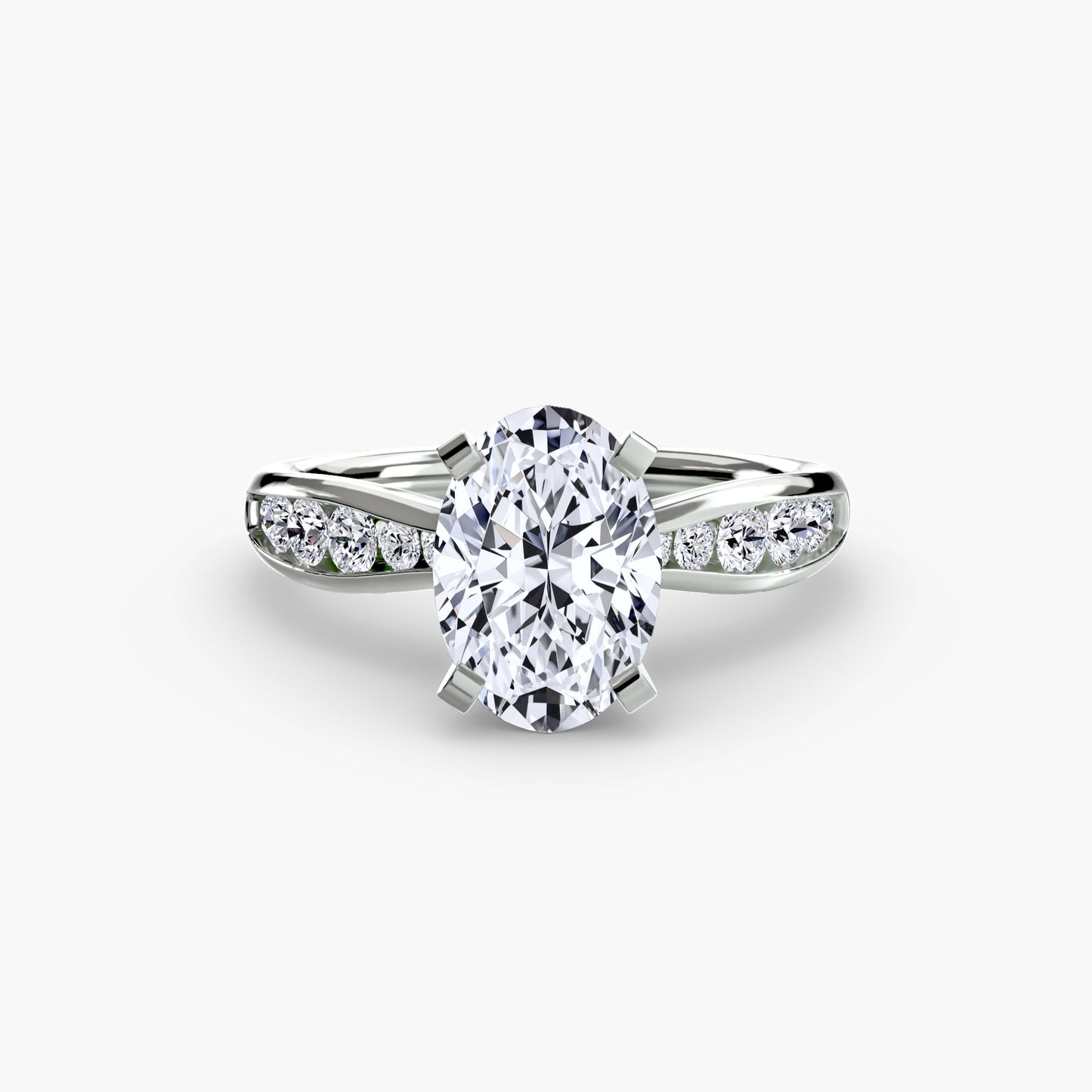Solitaire Pavé Diamond-Band Ring 0.50ct–3.00ct with 0.31ct Side Stones for Women in Classic Wedding Style | Imperial Time