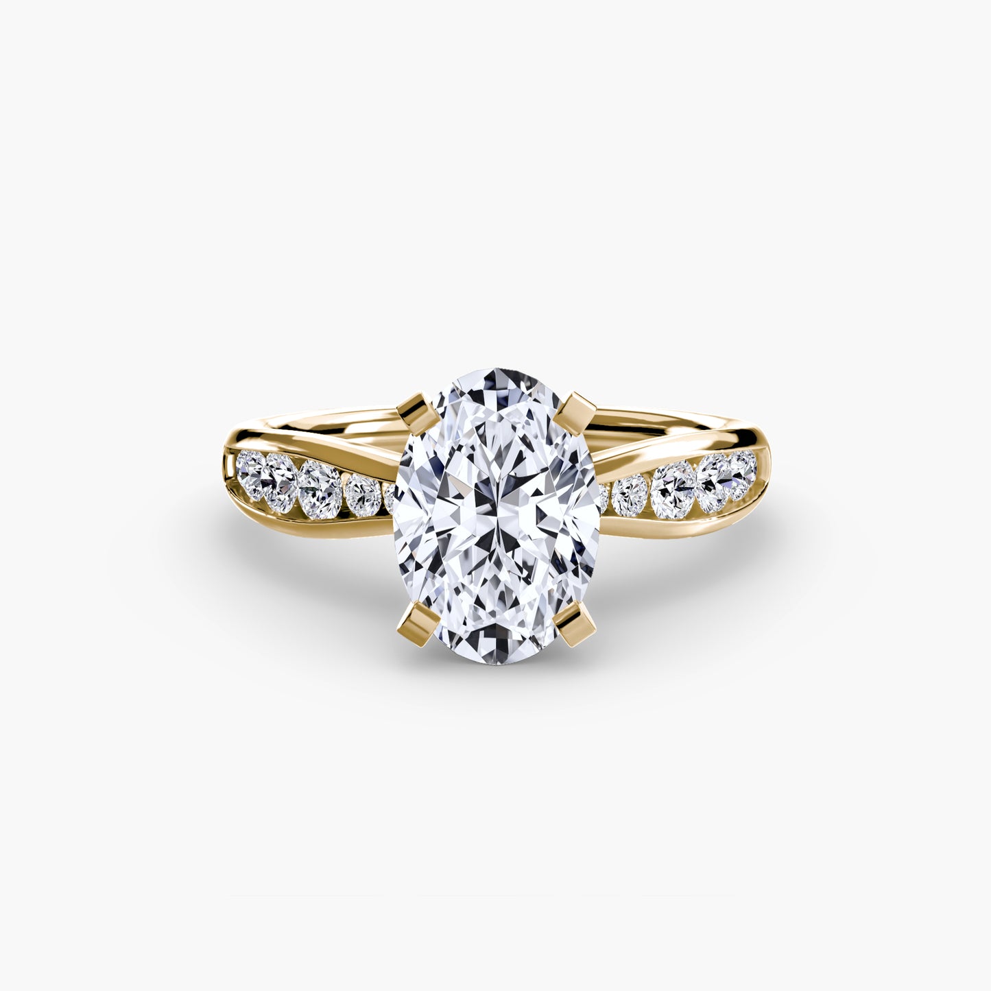 Solitaire Pavé Diamond-Band Ring 0.50ct–3.00ct with 0.31ct Side Stones for Women in Classic Wedding Style | Imperial Time