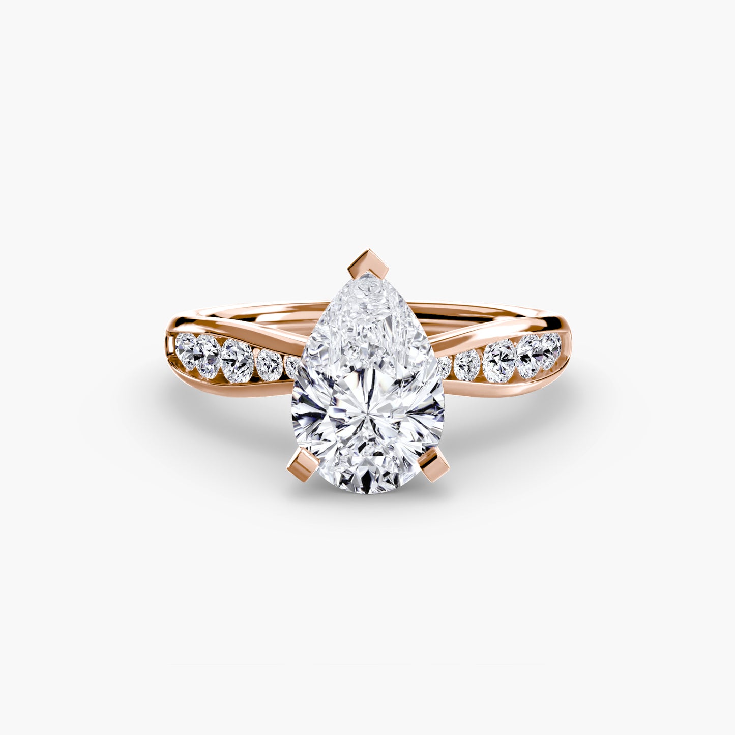 Solitaire Pavé Diamond-Band Ring 0.50ct–3.00ct with 0.31ct Side Stones for Women in Classic Wedding Style | Imperial Time
