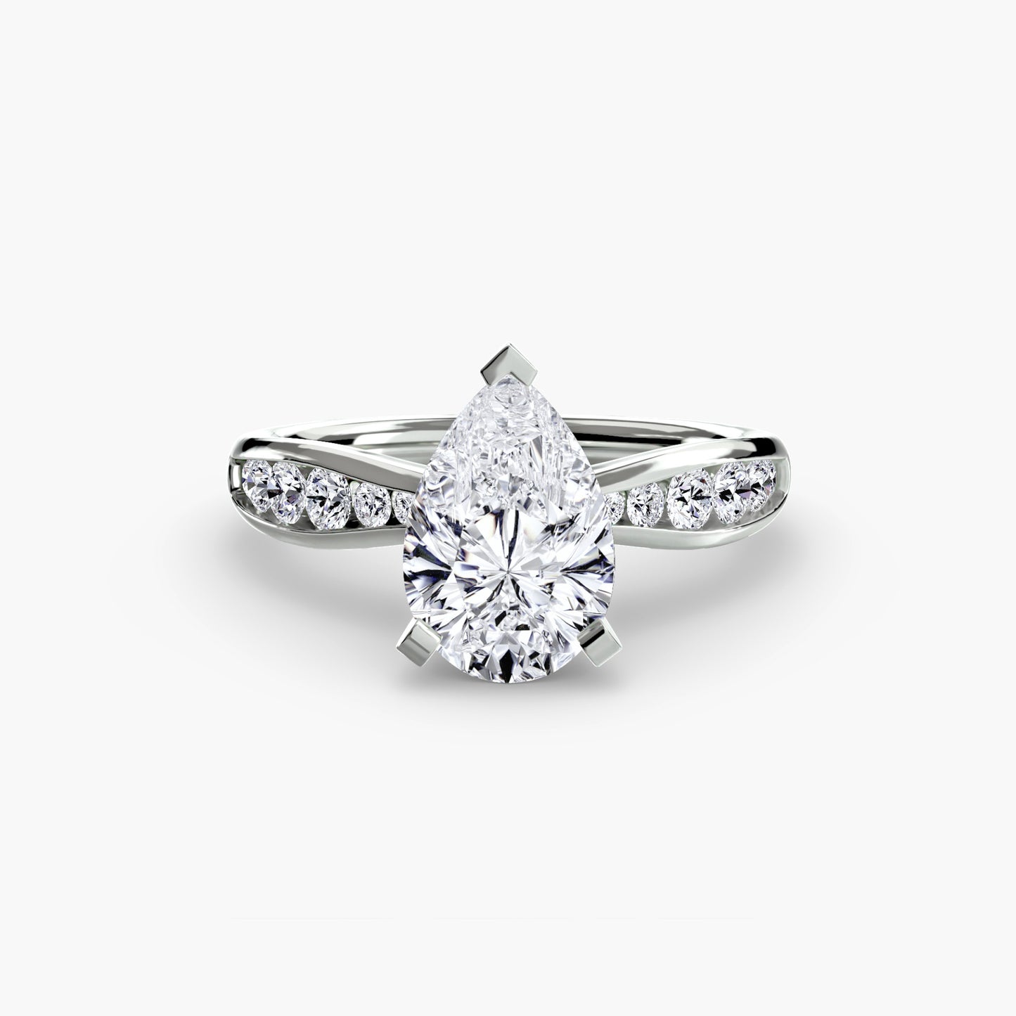 Solitaire Pavé Diamond-Band Ring 0.50ct–3.00ct with 0.31ct Side Stones for Women in Classic Wedding Style | Imperial Time