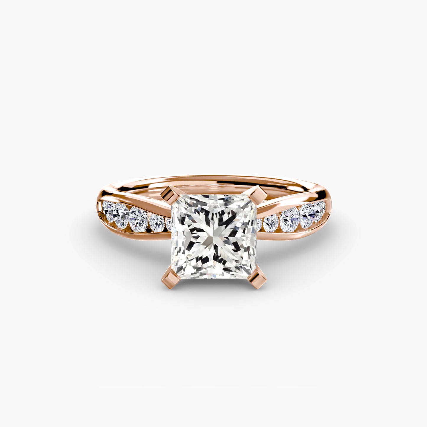 Solitaire Pavé Diamond-Band Ring 0.50ct–3.00ct with 0.31ct Side Stones for Women in Classic Wedding Style | Imperial Time