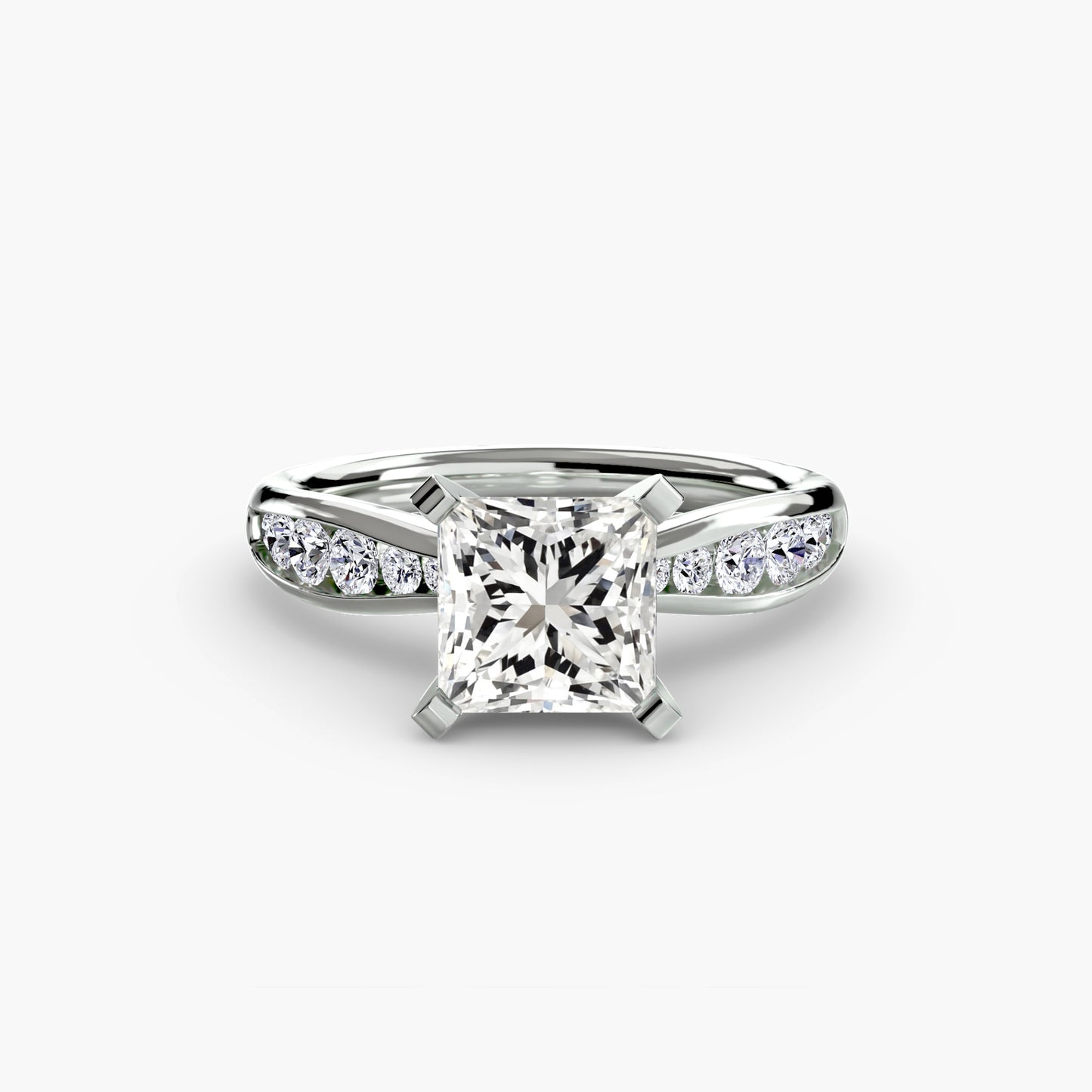 Solitaire Pavé Diamond-Band Ring 0.50ct–3.00ct with 0.31ct Side Stones for Women in Classic Wedding Style | Imperial Time