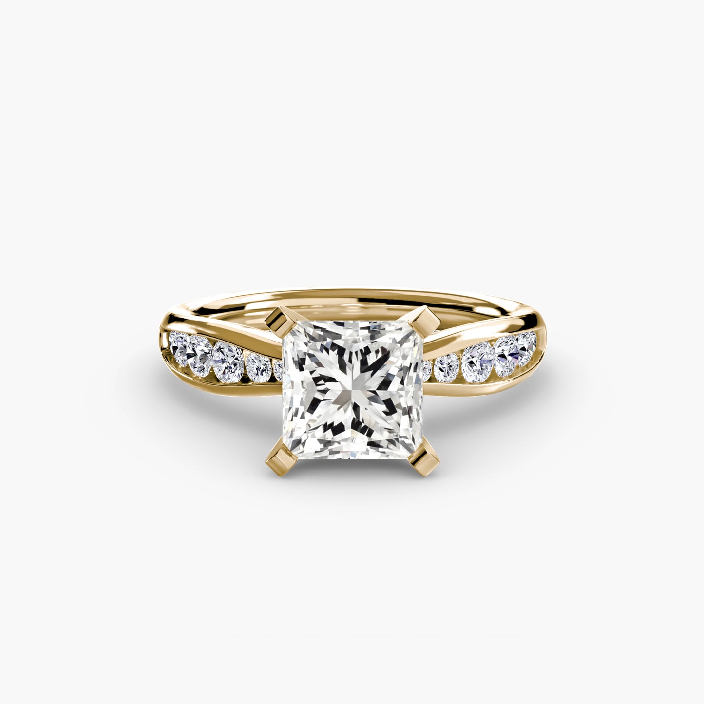 Solitaire Pavé Diamond-Band Ring 0.50ct–3.00ct with 0.31ct Side Stones for Women in Classic Wedding Style | Imperial Time