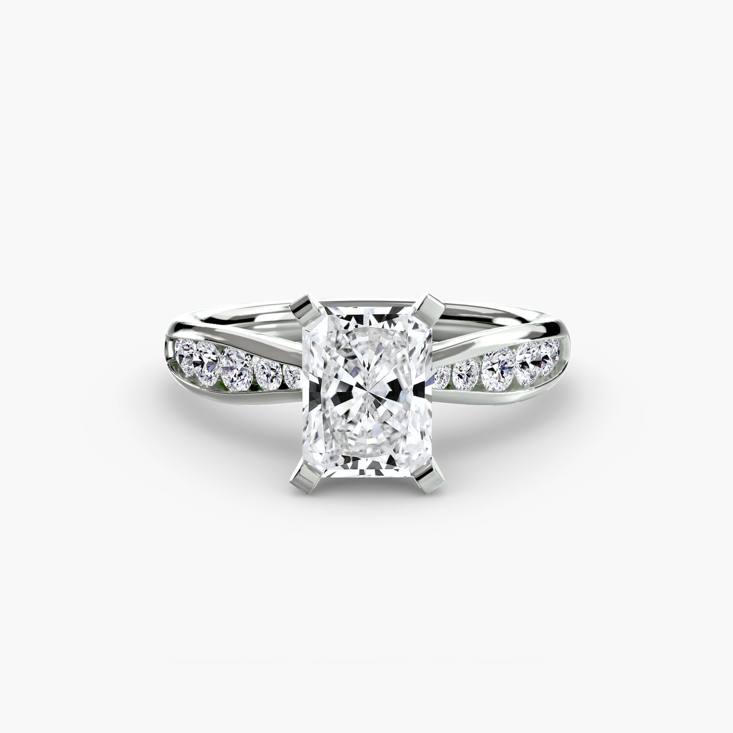 Solitaire Pavé Diamond-Band Ring 0.50ct–3.00ct with 0.31ct Side Stones for Women in Classic Wedding Style | Imperial Time