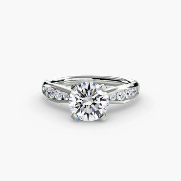 Solitaire Pavé Diamond-Band Ring 0.50ct–3.00ct with 0.31ct Side Stones for Women in Classic Wedding Style | Imperial Time