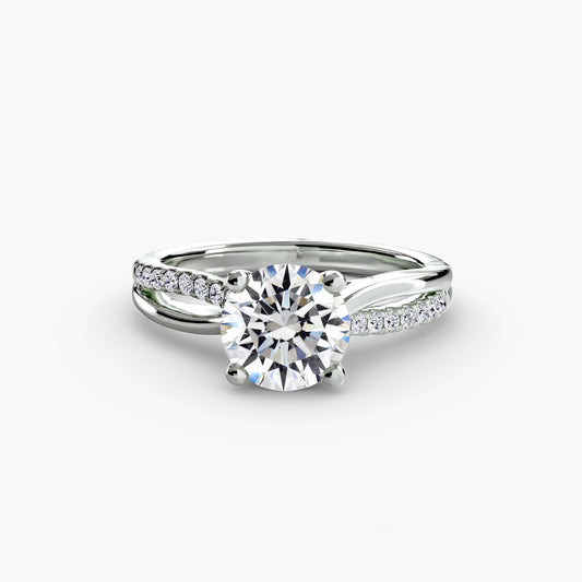 Split Shank Pavé Solitaire Engagement Ring 0.50ct–3.00ct with 0.13ct Side Stones for Women | Imperial Time UK Ltd