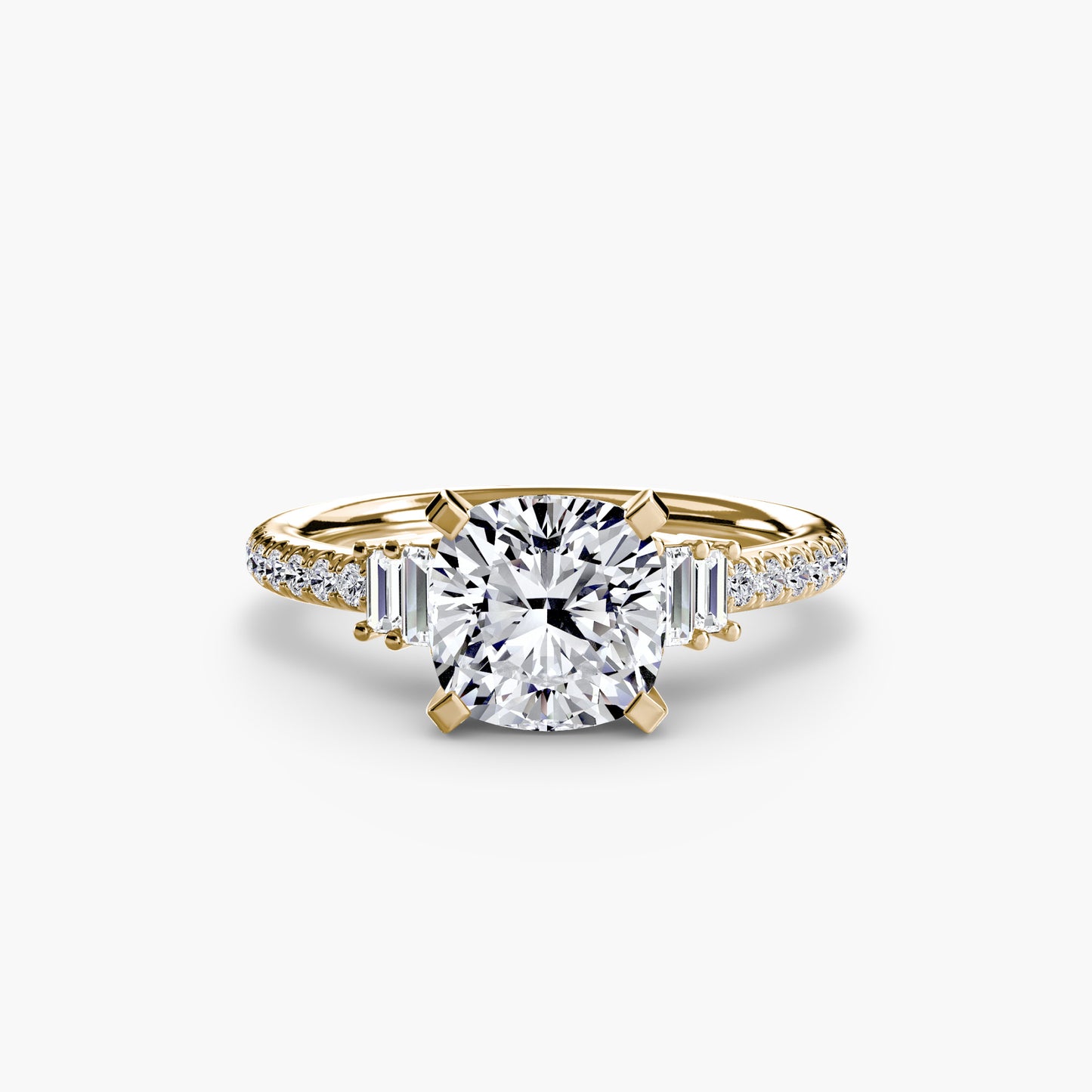 Solitaire Pavé Diamond-Band Engagement Ring 0.50ct–3.00ct with 0.23ct Side Stones for Women | Imperial Time UK Ltd