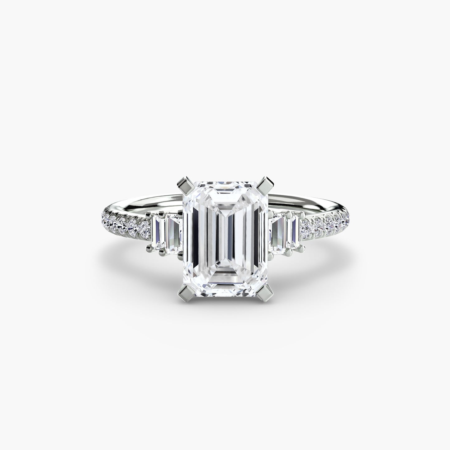 Solitaire Pavé Diamond-Band Engagement Ring 0.50ct–3.00ct with 0.23ct Side Stones for Women | Imperial Time UK Ltd
