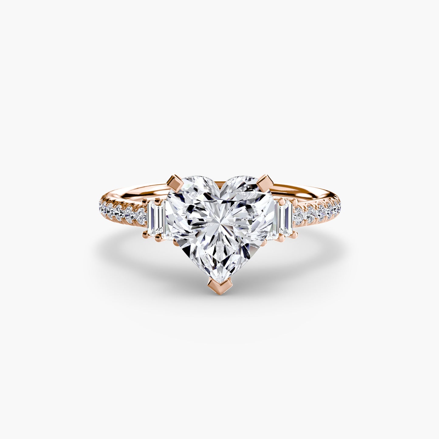 Solitaire Pavé Diamond-Band Engagement Ring 0.50ct–3.00ct with 0.23ct Side Stones for Women | Imperial Time UK Ltd