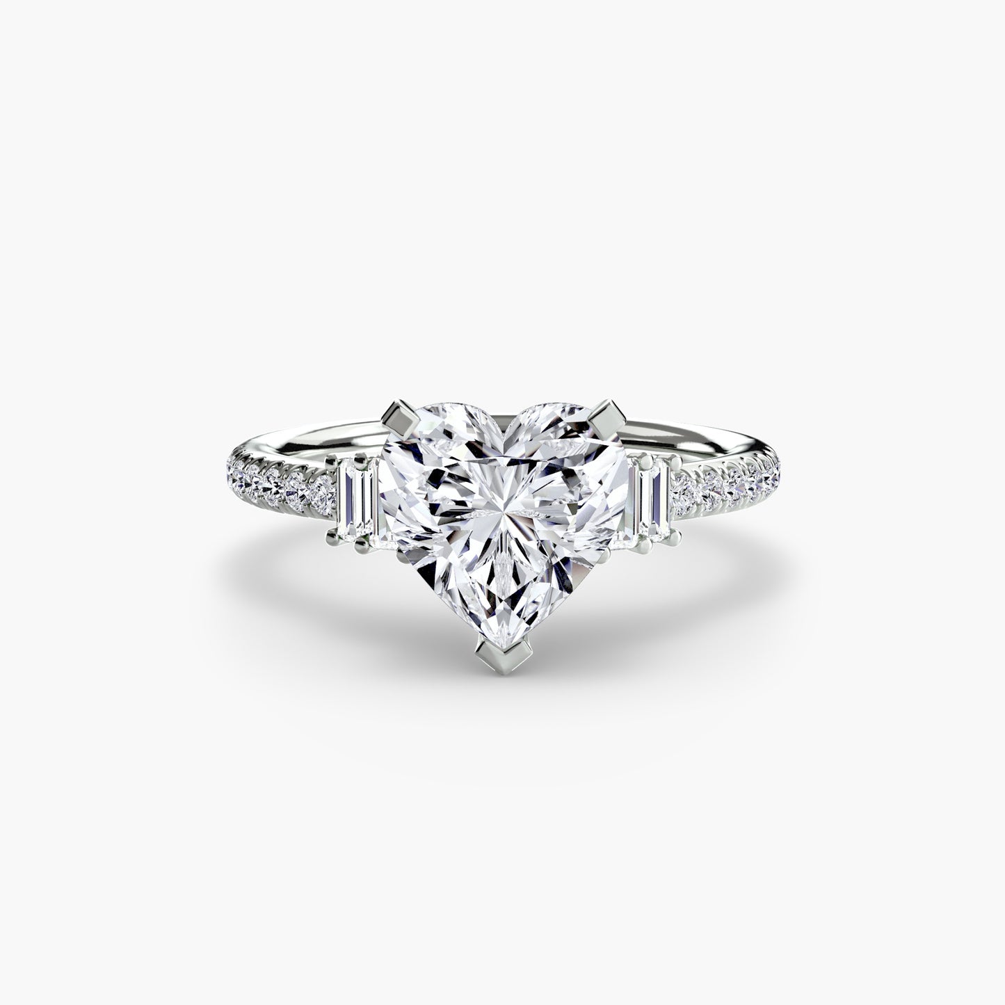 Solitaire Pavé Diamond-Band Engagement Ring 0.50ct–3.00ct with 0.23ct Side Stones for Women | Imperial Time UK Ltd